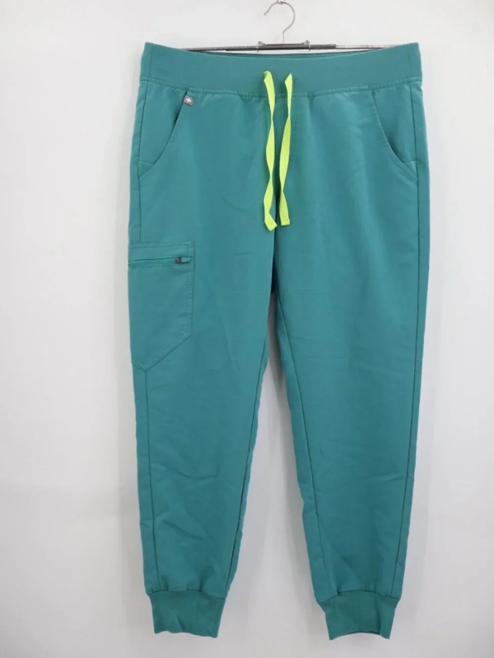 Figs Zamora Jogger Scrub Pants Women Size Medium Petite Teal Drawstring Nursing